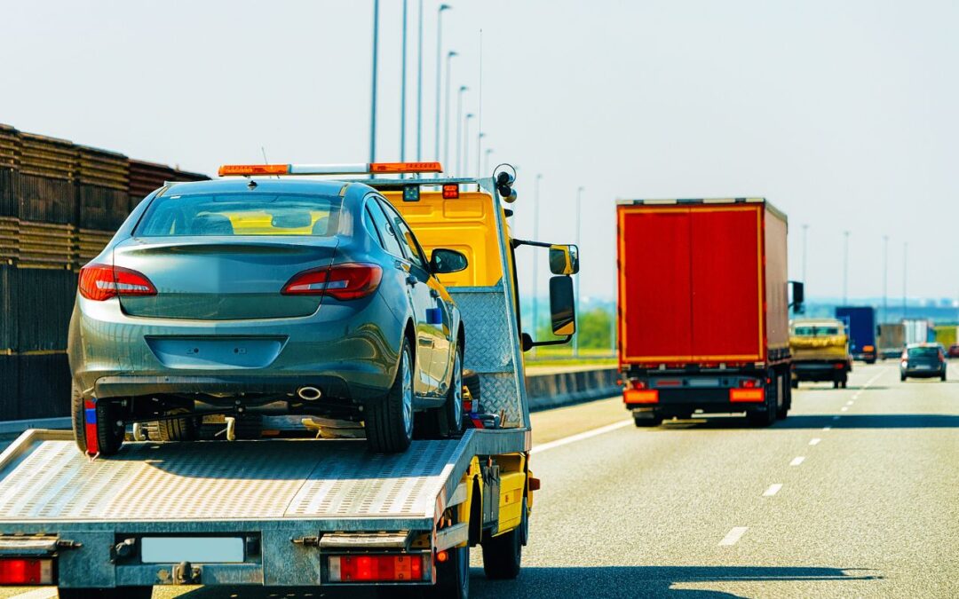 Laweta wioząca samochód