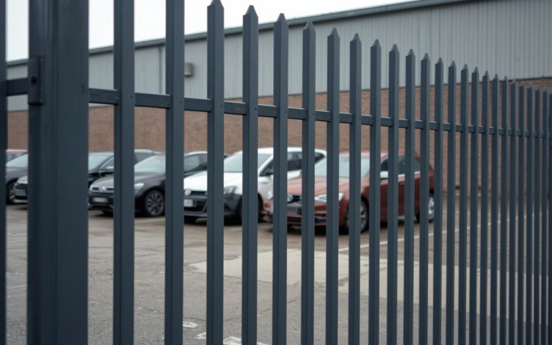 Ogrodzenie w Brzesku przy placu składowania pojazdów firmy zajmującej się holowaniem aut